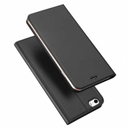 Чехол-книжка для iPhone 5/5S/5SE, DU DU, боковой, серый