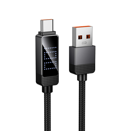 USB Кабель Type-C, HOCO, U154, 100W, 1м, с дисплеем, черный