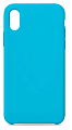 Чехол-накладка для iPhone X/XS, Silicon Case, голубой