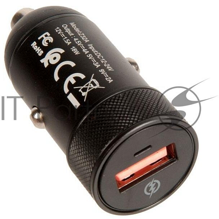 Автомобильное зарядное устройство, 1 USB 18W, QC3.0 (Z32A), HOCO, черный