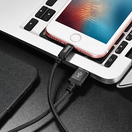 USB дата кабель Lightning, HOCO, X14, 2М, черный