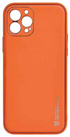 Чехол силиконовый для IPhone 12 Pro (6.1), Graceful Leather series, HOCO, оранжевый