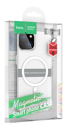 Чехол силиконовый для iPhone 14, Магнитный (MagSafe), HOCO, прозрачный