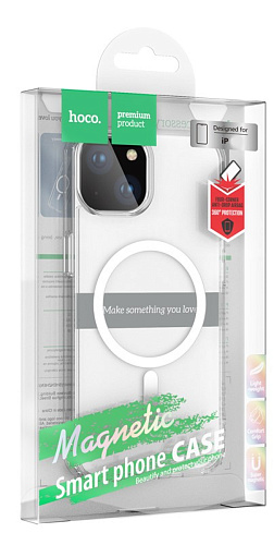 Чехол силиконовый для iPhone 14, Магнитный (MagSafe), HOCO, прозрачный