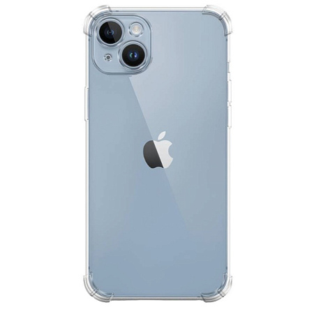 Чехол силиконовый для iPhone 15 Plus (6.7), усиленные края, с защитой камеры, X-CASE, прозрачный