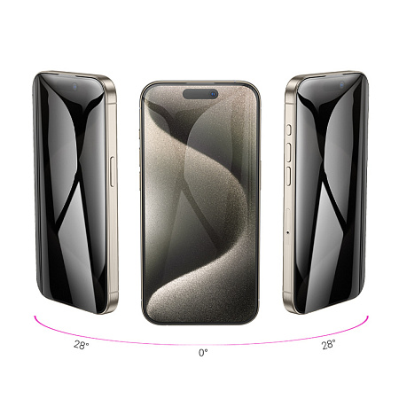 Защитное стекло для iPhone 15 Pro, A38, HOCO, 360-degree Privacy, черное
