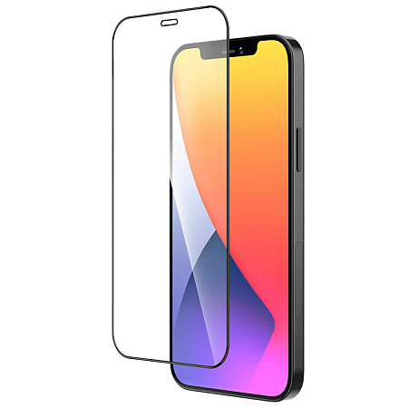 Защитное стекло на iPhone 12 Pro Max (6.7) A19, HOCO, Shatterproof ultra-fine edge full screen HD tempered film, черное