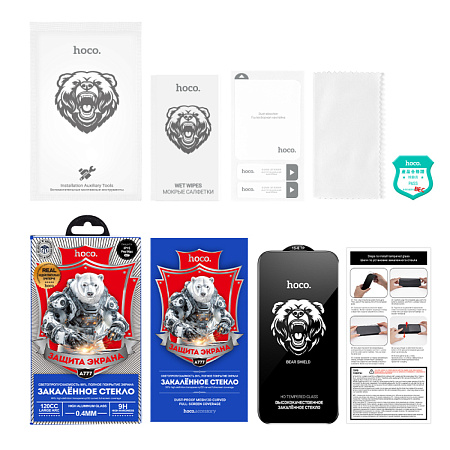 Защитное стекло для iPhone 15 Pro Max, A777, HOCO, HD, рамка черная