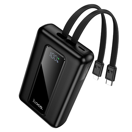 Универсальный Доп. Аккумулятор 20000mAh, J162A, HOCO, выход: 1 USB (22.5) 1 PD (20W) кабель: Type-C, Lightning, черный