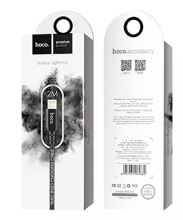 USB дата кабель Lightning, HOCO, X14, 2М, черный