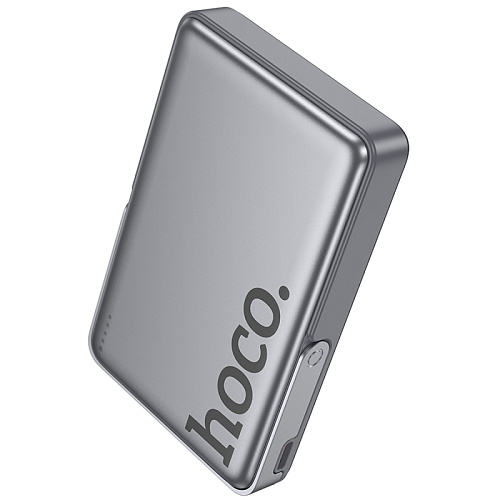 Универсальный Доп. Аккумулятор 10000mAh, Q36A, HOCO, 1 PD 20W, беспроводная зарядка (MagSafe), с подставкой, серый
