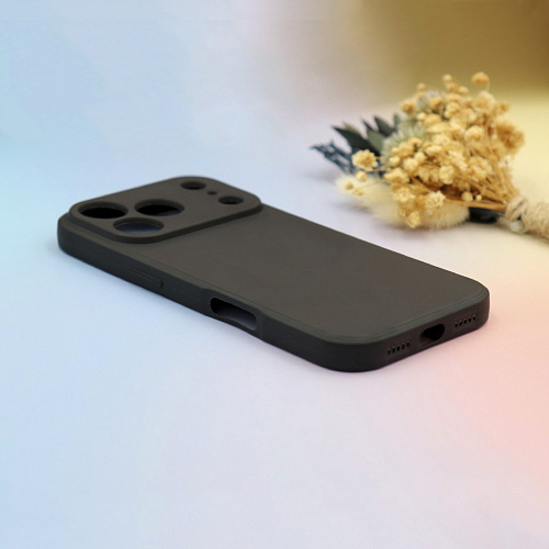 Чехол силиконовый для iPhone 17 Pro, с микрофиброй внутри, с защитой камеры, X-CASE, черный