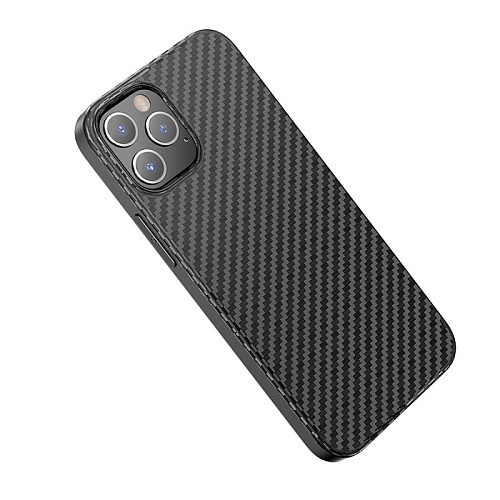 Чехол силиконовый для IPhone 12 Pro Max (6.7), Delicate shadow series, черный, Скидка