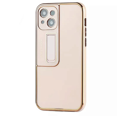 Чехол силиконовый для iPhone 13 (6.1), глянцевый с подставкой, X-CASE, розовый