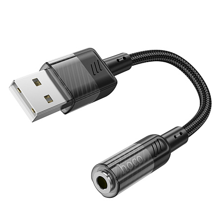 Переходник с USB на Jack 3.5мм, LS37, HOCO, черный