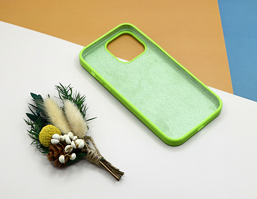 Чехол-накладка для iPhone 14 Pro Max, Silicon Case, без лого, зеленый