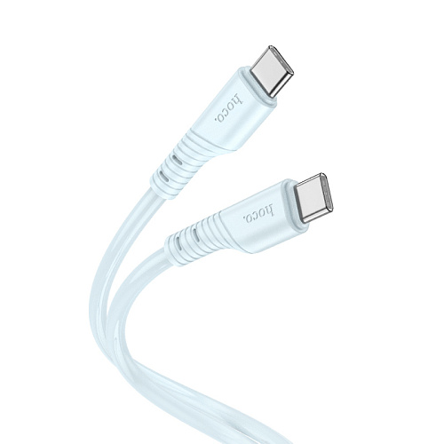 Кабель Type-C на Type-C, HOCO, X97, 1м, силиконовый, 60W, голубой