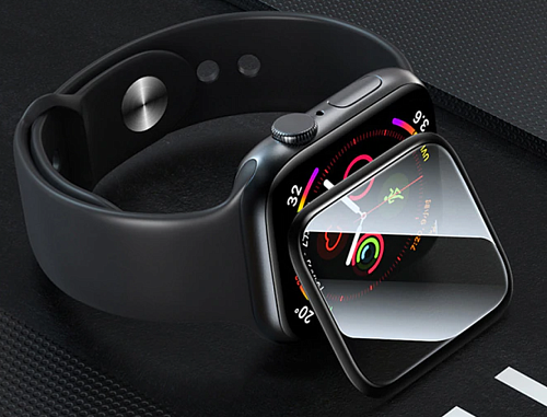 Защитное стекло на Apple Watch, 44mm, 3D Full glue, черное