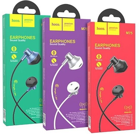 Проводные наушники M75 Belle Universal earphones, HOCO, синие