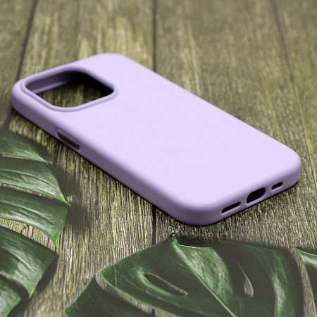 Чехол-накладка для iPhone 15 Pro, экокожа, магнитный (MagSafe), без лого, X-CASE, сиреневый