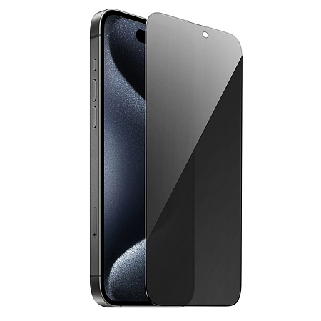 Защитное стекло для iPhone 15/16, G18 Plus, HOCO, Shield full screen anti-spy tempered glass, черное