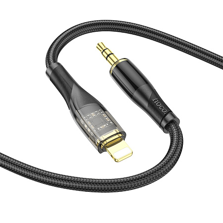AUX Audio кабель 3,5 мм на Lightning, UPA25, HOCO, черный