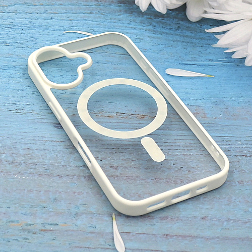 Чехол силиконовый для iPhone 16, Магнитный (MagSafe), X-CASE, белый