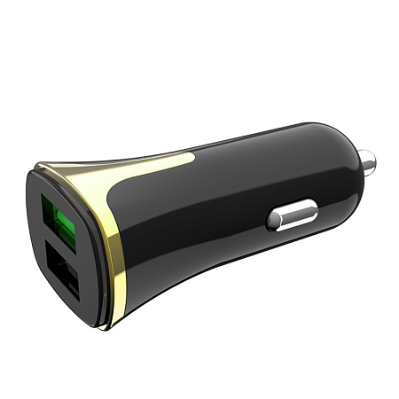Автомобильное зарядное устройство, 2 USB 3.4A 18W QC3.0 (Z31), черный