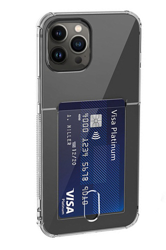 Чехол силиконовый для iPhone 12 (6.1)/12 PRO (6.1), с карманом для карты, X-CASE, затемненный