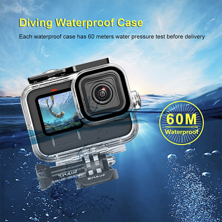 Чехол для GoPro HERO13/12/11/10/9, для дайвинга 60 м погружение, вакуумный, PULUZ