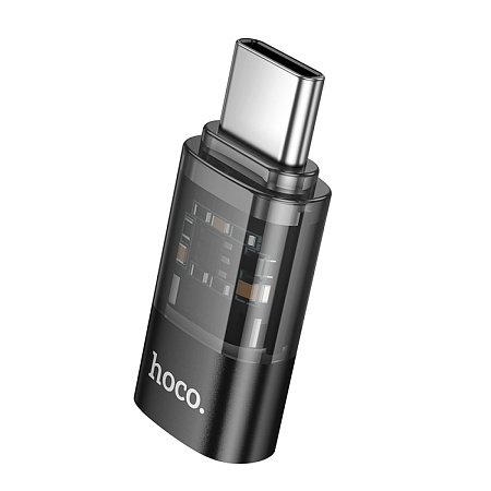Переходник с Type-C (папа) на lightning (мама), UA36D, HOCO, черный