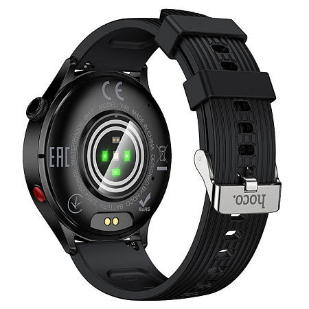 Умные часы Y46 Smart watch Hoco с поддержкой звонков, поддержка функции поиска (Find My) на телефонах Apple, черные