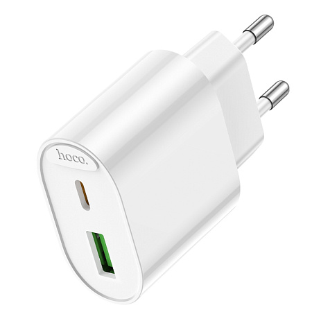 Сетевое зарядное устройство, 1 PD 20W + 1 USB 3.0 QC (C109A), HOCO, белый