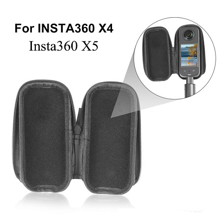Сумка - чехол для экшн камеры Insta360 X5/X4, с карабином, PULUZ, черный