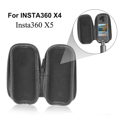 Сумка - чехол для экшн камеры Insta360 X5/X4, с карабином, PULUZ, черный
