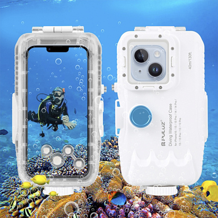 Чехол для дайвинга для IPhone 16E/16/15 Pro/15/14 Pro/14/13 Pro/13/12 Pro/12, 40 м погружение, вакуумный, PULUZ