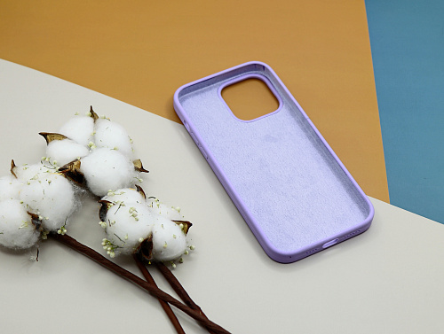 Чехол-накладка для iPhone 14 Pro Max, Silicon Case, без лого, сиреневый