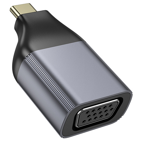 VGA переходник на Type-C, UA34, HOCO, металлический серый