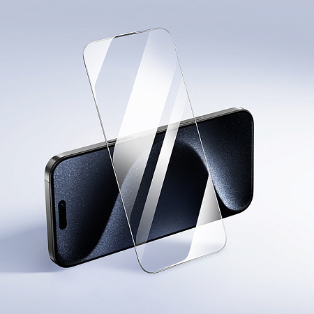Защитное стекло для iPhone 16 Pro, A34, HOCO, 9D large arc dustproof glass, черное