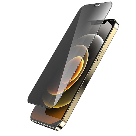 Защитное стекло на iPhone 12 (6.1)/12 Pro (6.1) G15, HOCO, Guardian shield series full-screen anti-spy, черное