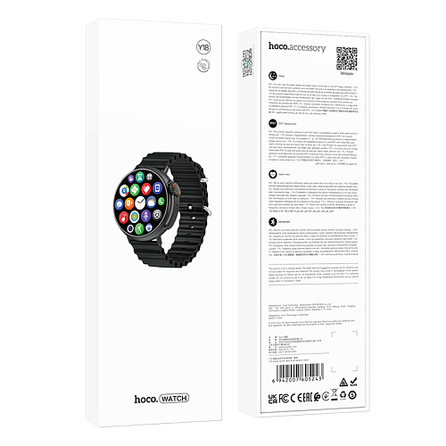Умные часы Y18 Smart watch Hoco, черные