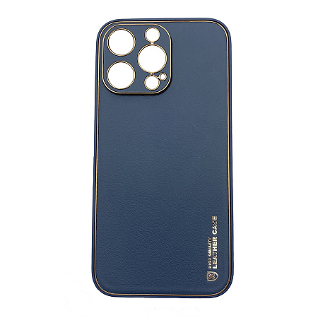 Чехол силиконовый для IPhone 12 Pro (6.1), Graceful Leather series, HOCO, синий