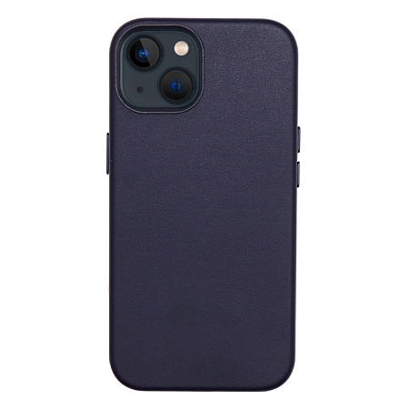 Чехол-накладка для iPhone 15, экокожа, магнитный (MagSafe), без лого, X-CASE, темно-синий