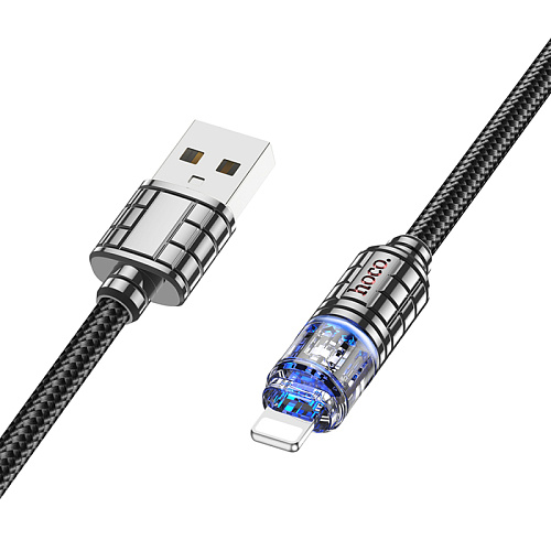 USB дата кабель Lightning, HOCO, U122, 1.2м, черный