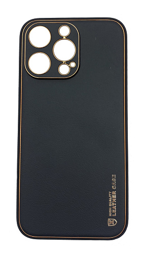 Чехол силиконовый для iPhone 13 Pro Max (6.7), Graceful Leather series, HOCO, черный