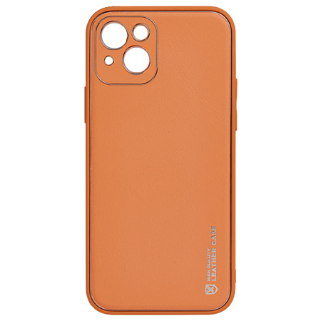Чехол силиконовый для iPhone 13 (6.1), Graceful Leather series, HOCO, оранжевый