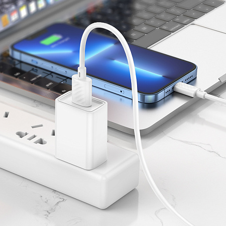 USB дата кабель Lightning, HOCO, X88, 1м, белый