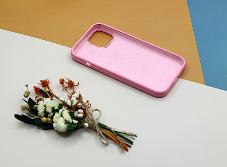 Чехол - накладка для iPhone 11, Silicon Case, без лого, бледно-розовый