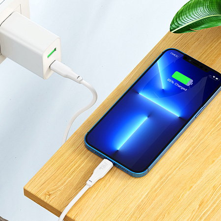 Кабель Lightning to Type-C (PD), HOCO, X93, 2м, 20W, белый