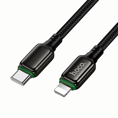 Кабель Lightning to Type-C (PD), HOCO, X127, 1м, оплетка, 30W, черный